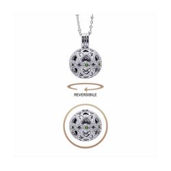 Colgante Bronce Plateado P20099 Llamador Piedras Verdes Circonitas