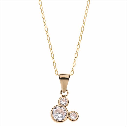 Colgante C/Cadena Disney Oro 9kts 9K0001C Mickey Circonitas