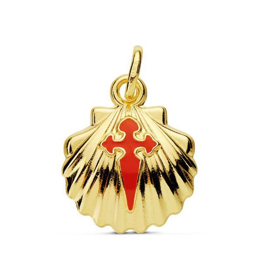 18kts Gold Shell of Santiago Pendant Simple 14mm 16683