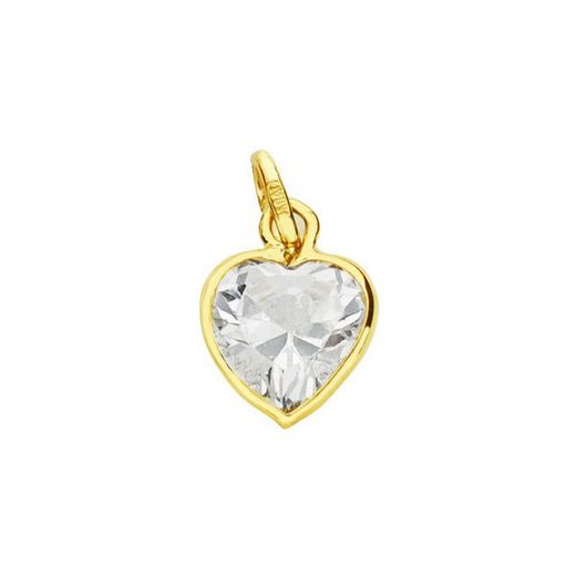 Zirconia Heart Pendant 18kts 10x7mm 2135