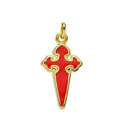 Colgante Cruz de Santiago Oro 18kts Esmaltada 23x13mm 16732