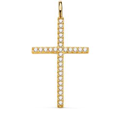 Colgante Cruz Oro 18kts 37x19mm 22352-OA Circonitas