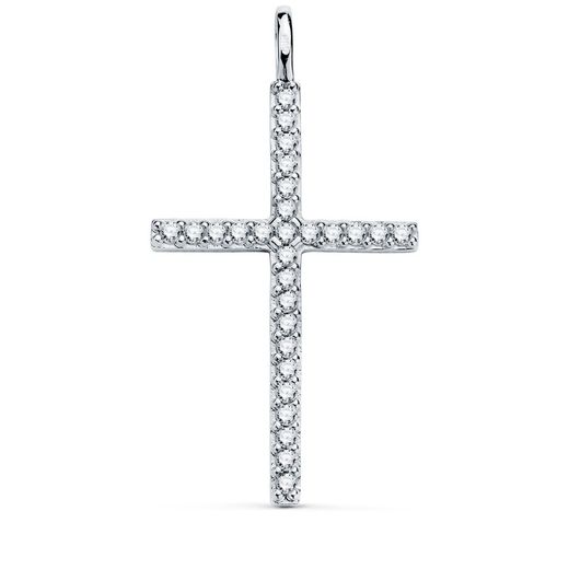 Penjoll Creu Or Blanc 18kts 36x19mm 22347 Circonites