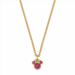 Pendentif Acier Doré Disney ST0020C Minnie Pierres Rouges