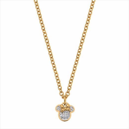 Colgante Disney Acero Dorado ST0029C Minnie Piedras Blancas