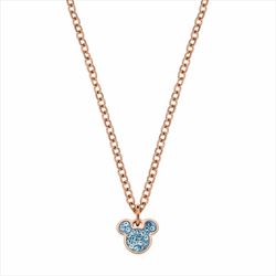 Colgante Disney Acero Rosa ST0021C Mickey Piedras Azules