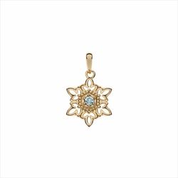 Colgante Disney Oro 9kts 9K0016CO Frozen Topacio Azul