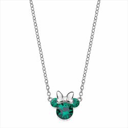 Colgante Disney Plata AG0022C Minnie Piedras Verdes
