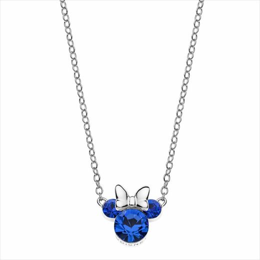 Pingente de Prata Disney AG0026C Minnie Pedras Azuis