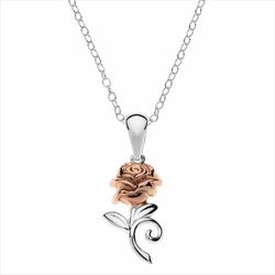 Colgante Disney Plata Bicolor Rosa AG0064C Rosa Bella Y Bestia