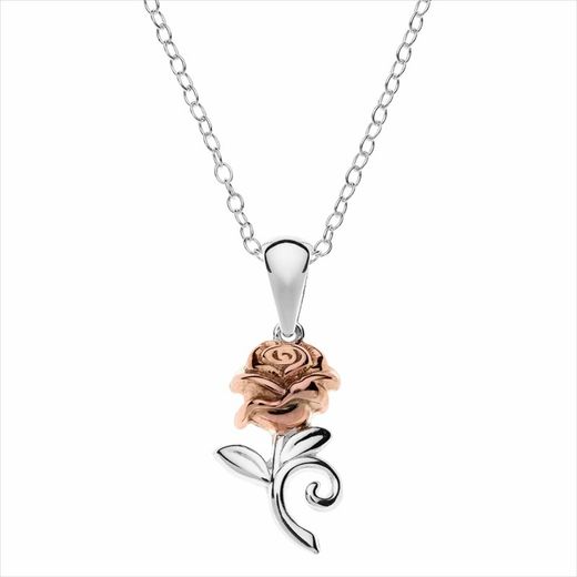 Disney Ciondolo Argento Bicolore Rosa AG0064C La Bella e la Bestia rosa