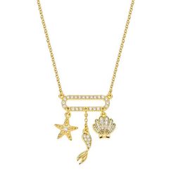Colgante Disney Plata Dorada AG0057C Ariel Concha Estrella