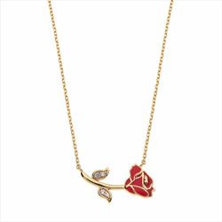 Colgante Disney Plata Dorada AG0069C Rosa Bella Y La Bestia