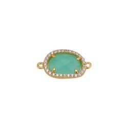 Colgante Entrepieza Plata Dorada Mujer MOM0002DOCA Piedra Mineral Calcedonia