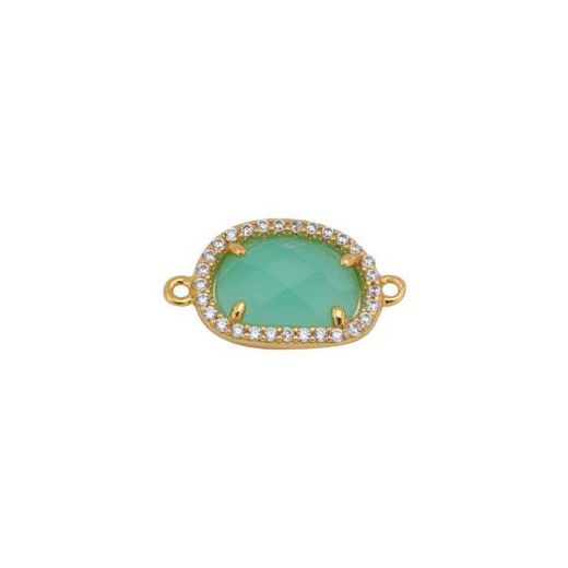 Colgante Entrepieza Plata Dorada Mujer MOM0002DOCA Piedra Mineral Calcedonia