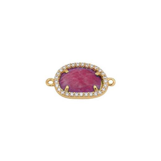 Colgante Entrepieza Plata Dorada Mujer MOM0002DORU Piedra Mineral Rubí