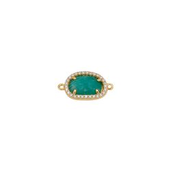 Colgante Entrepieza Plata Dorada Mujer MOM0003DOAZ Piedra Mineral Calcedonia & Circonitas