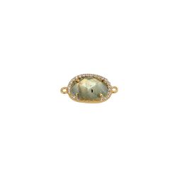 Colgante Entrepieza Plata Dorada Mujer MOM0003DOLA Piedra Mineral Labradorita & Circonitas