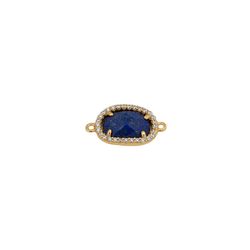 Colgante Entrepieza Plata Dorada Mujer MOM0003DOLP Piedra Mineral Lapislázuli & Circonitas