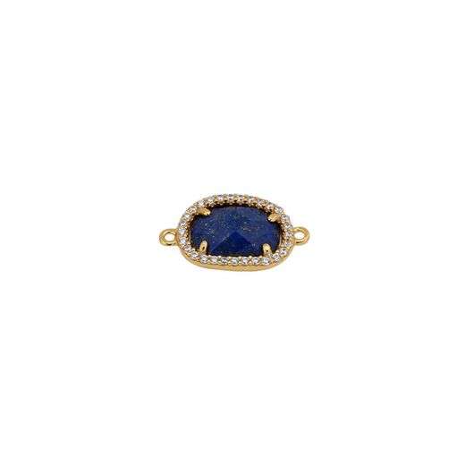 Colgante Entrepieza Plata Dorada Mujer MOM0003DOLP Piedra Mineral Lapislázuli & Circonitas