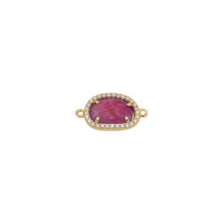 Colgante Entrepieza Plata Dorada Mujer MOM0003DORU Piedra Mineral Rubí & Circonitas