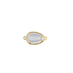Colgante Entrepieza Plata Dorada Mujer MOM0004DOCB Piedra Mineral Calcedonia Azul