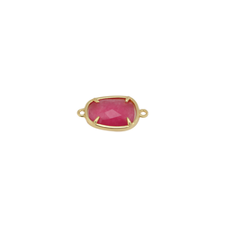 Colgante Entrepieza Plata Dorada Mujer MOM0005DORU Piedra Mineral Rubí