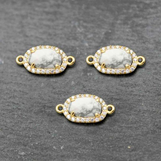 Colgante Entrepieza Plata Dorada Mujer MOM0007DOAD Piedra Mineral Agata Dendrítica