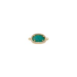 Colgante Entrepieza Plata Dorada Mujer MOM0007DOAZ Piedra Mineral Amazonita
