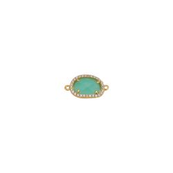 Colgante Entrepieza Plata Dorada Mujer MOM0007DOCA Piedra Mineral Calcedonia