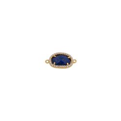 Colgante Entrepieza Plata Dorada Mujer MOM0007DOLP Piedra Mineral Lapislázuli