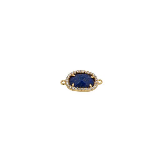 Colgante Entrepieza Plata Dorada Mujer MOM0007DOLP Piedra Mineral Lapislázuli
