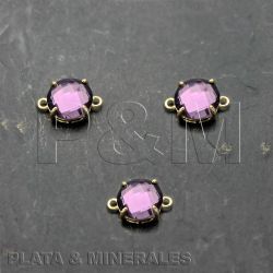 Colgante Entrepieza Plata Dorada Mujer MOM0008DOAM Piedra Mineral Amatista (1) Unidad