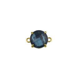 Colgante Entrepieza Plata Dorada Mujer MOM0008DOCB Piedra Mineral Calcedonia Azul