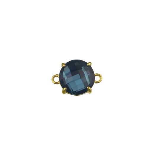 Colgante Entrepieza Plata Dorada Mujer MOM0008DOCB Piedra Mineral Calcedonia Azul