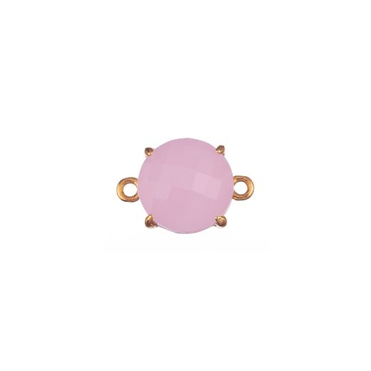 Colgante Entrepieza Plata Dorada Mujer MOM0008DOCR Piedra Mineral Cuarzo Rosa