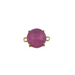 Colgante Entrepieza Plata Dorada Mujer MOM0008DORU Piedra Mineral Rubí