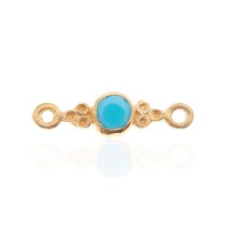 Colgante Entrepieza Plata Dorada Mujer MOM0009DOCB Piedra Mineral Calcedonia Azul
