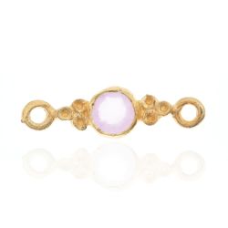 Colgante Entrepieza Plata Dorada Mujer MOM0009DOCR Piedra Mineral Cuarzo Rosa