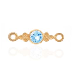 Colgante Entrepieza Plata Dorada Mujer MOM0009DOTA Piedra Mineral Topacio Azul