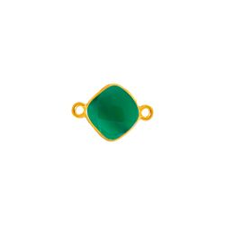 Colgante Entrepieza Plata Dorada Mujer MOM0011DOOV Piedra Mineral Onix Verde