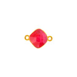 Colgante Entrepieza Plata Dorada Mujer MOM0011DORU Piedra Mineral Rubí