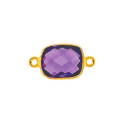 Colgante Entrepieza Plata Dorada Mujer MOM0012DOAM Piedra Mineral Amatista