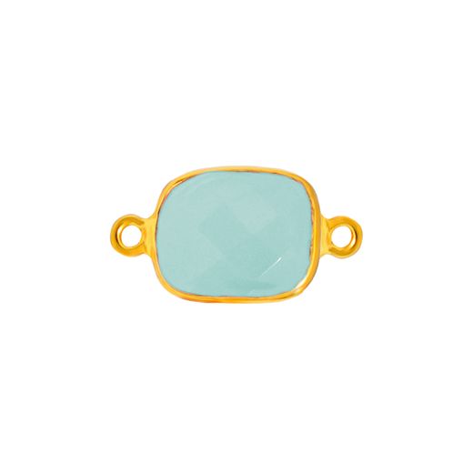 Colgante Entrepieza Plata Dorada Mujer MOM0012DOCB Piedra Mineral Calcedonia Azul