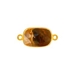 Colgante Entrepieza Plata Dorada Mujer MOM0012DOCH Piedra Mineral Cuarzo Ahumado