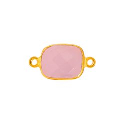 Colgante Entrepieza Plata Dorada Mujer MOM0012DOCR Piedra Mineral Cuarzo Rosa