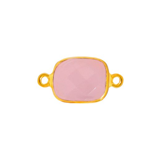 Colgante Entrepieza Plata Dorada Mujer MOM0012DOCR Piedra Mineral Cuarzo Rosa