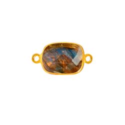 Colgante Entrepieza Plata Dorada Mujer MOM0012DOLA Piedra Mineral Labradorita