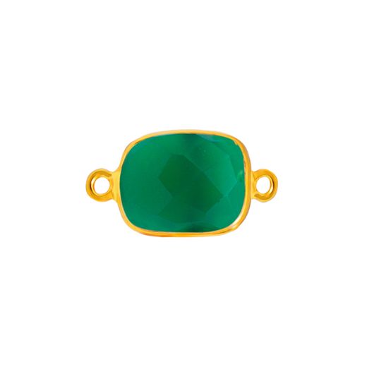 Colgante Entrepieza Plata Dorada Mujer MOM0012DOOV Piedra Mineral Onix Verde