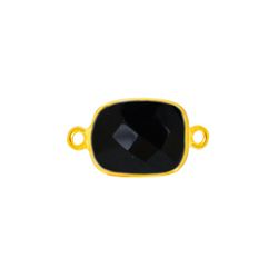 Colgante Entrepieza Plata Dorada Mujer MOM0012DOOX Piedra Mineral Onix Negro